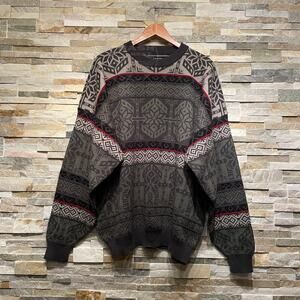 Obermeyer XXL Wool Blend Sweater | Vintage Ski Lodge Geometric Knit NWOT New